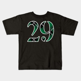 29 Sports Jersey Number Green Black Flannel Kids T-Shirt